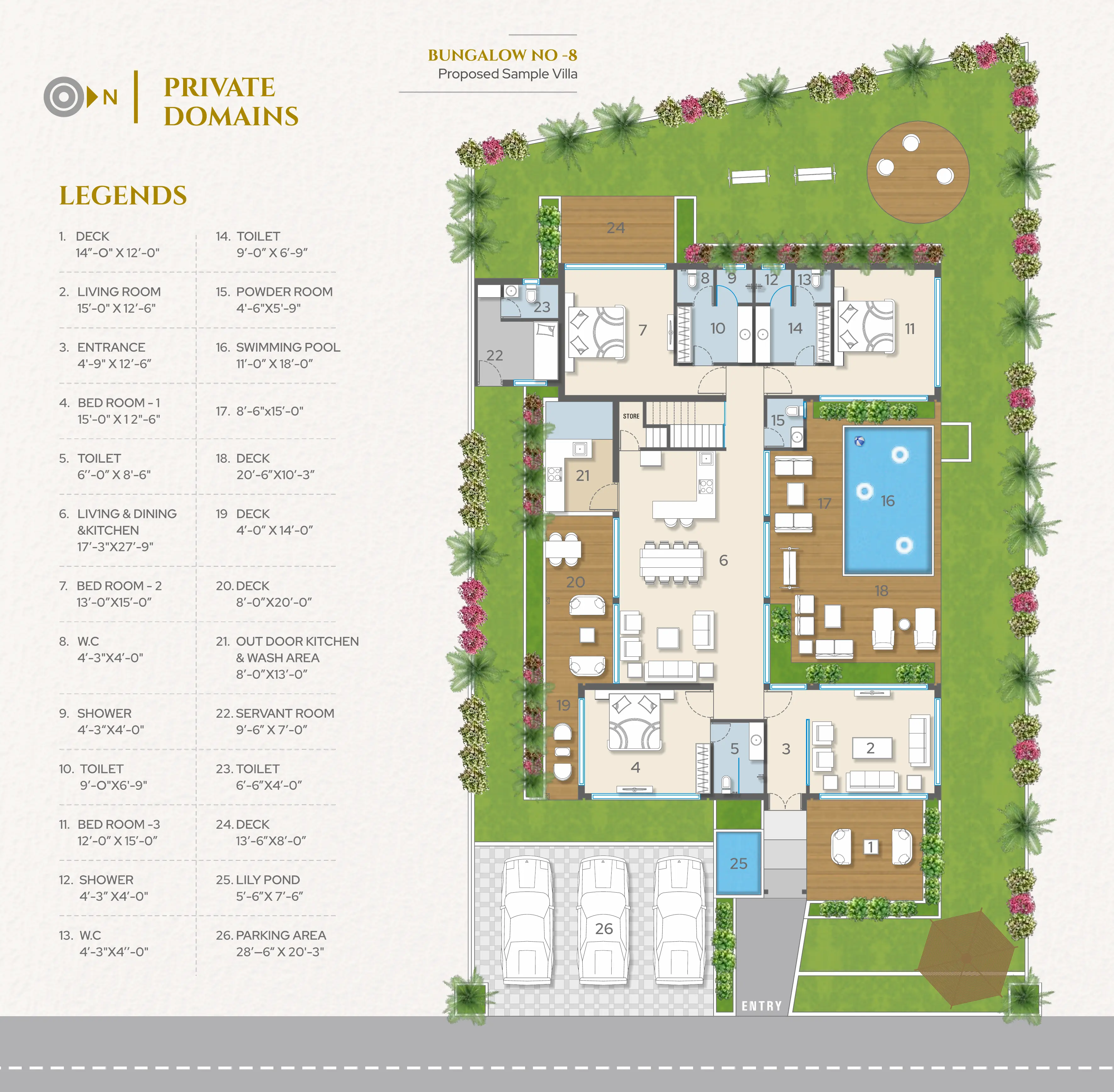 Ground Floor Plan of Wellon Villa